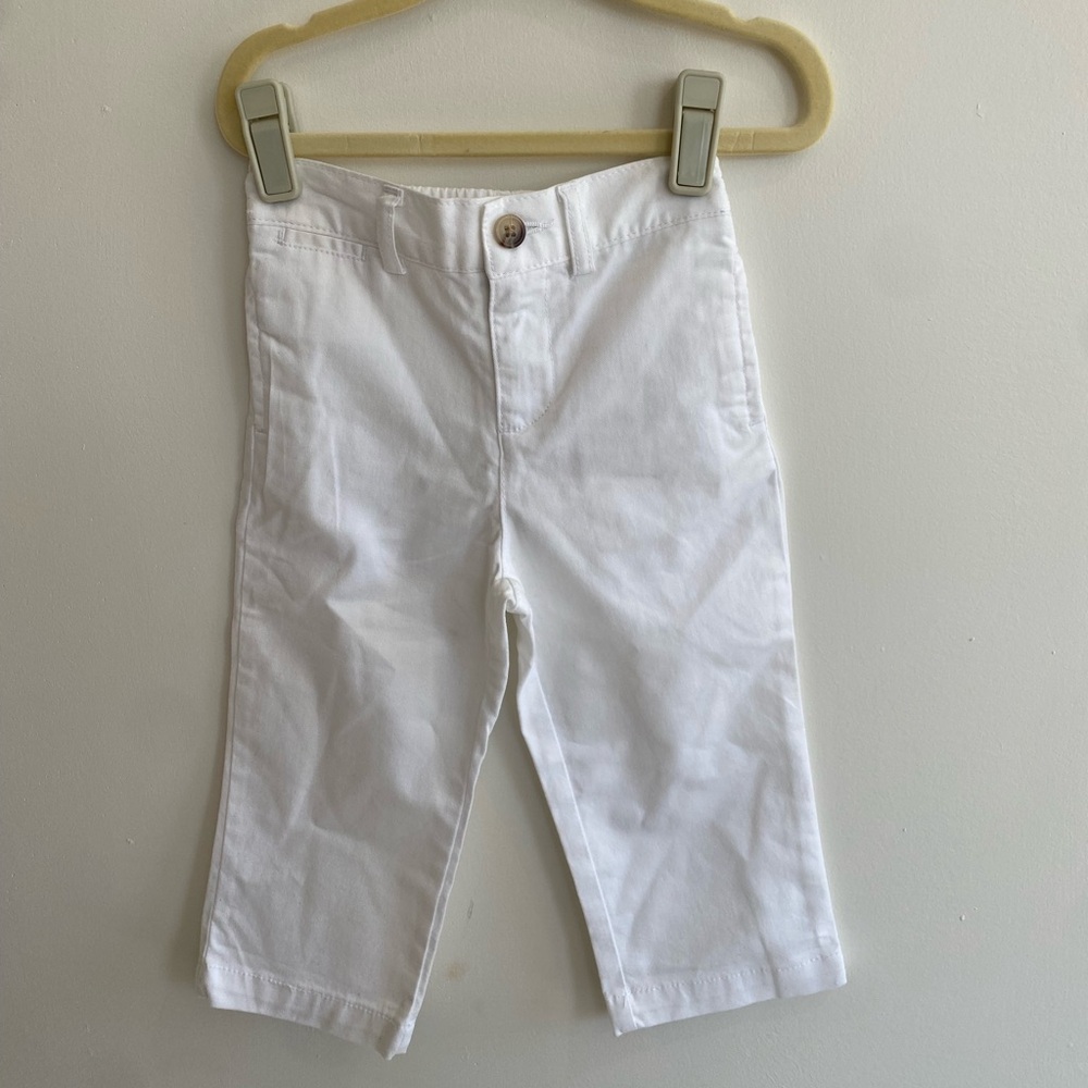 Ralph Lauren Baby Boy White Straight Fit Twill Pants 18M
